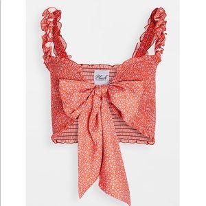 Plush Floral Smocked Bralette Top + Mermaid Skirt